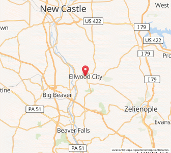 Map of Ellwood City, Pennsylvania