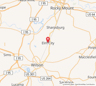 Map of Elm City, North Carolina