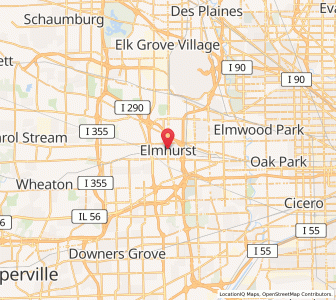 Map of Elmhurst, Illinois