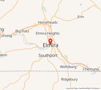 Map of Elmira, New York