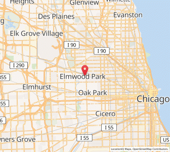 Map of Elmwood Park, Illinois