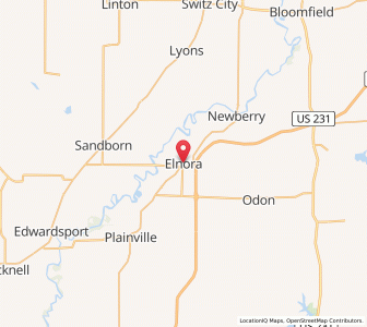 Map of Elnora, Indiana