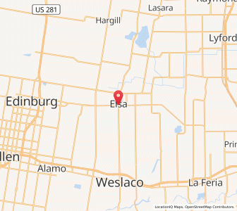 Map of Elsa, Texas