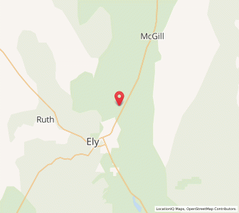 Map of Ely Airport Yelland Field - ELY, Nevada