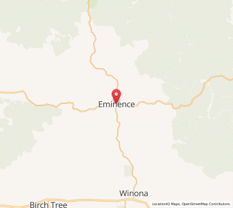 Map of Eminence, Missouri