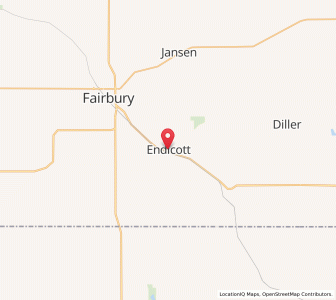 Map of Endicott, Nebraska