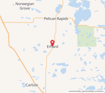 Map of Erhard, Minnesota