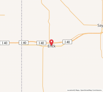 Map of Erick, Oklahoma