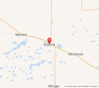 Map of Erskine, Minnesota