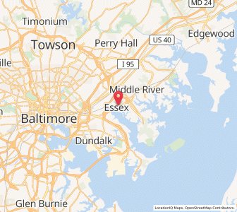 Map of Essex, Maryland