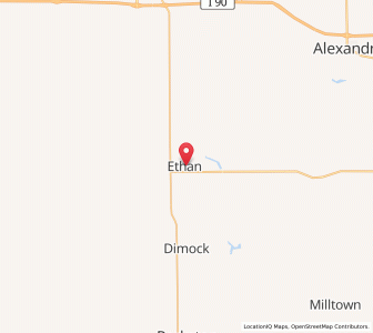 Map of Ethan, South Dakota