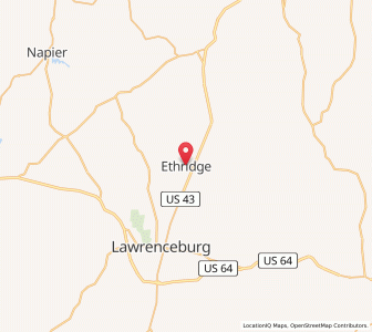 Map of Ethridge, Tennessee