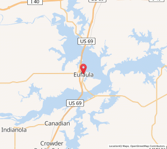 Map of Eufaula, Oklahoma