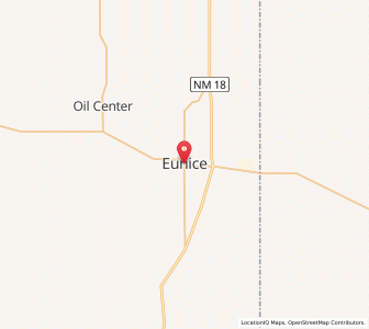 Map of Eunice, New Mexico