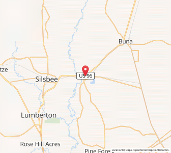 Map of Evadale, Texas