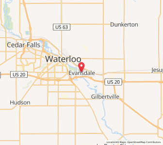 Map of Evansdale, Iowa