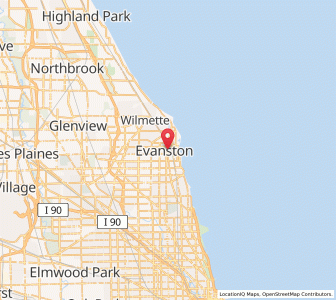 Map of Evanston, Illinois