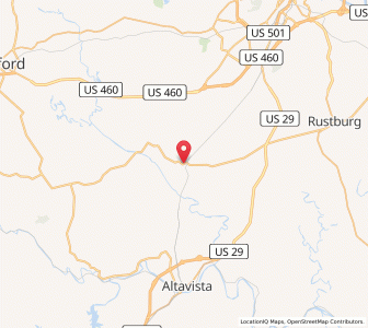 Map of Evington, Virginia