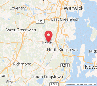 Map of Exeter, Rhode Island