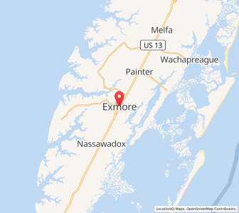Map of Exmore, Virginia
