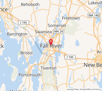 Map of Fall River, Massachusetts