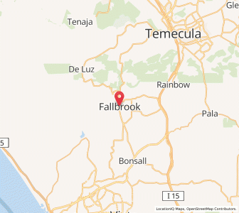 Map of Fallbrook, California