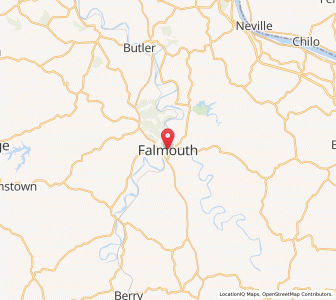 Map of Falmouth, Kentucky