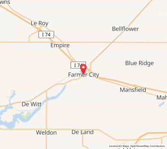 Map of Farmer City, Illinois