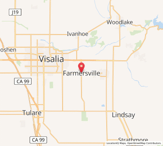 Map of Farmersville, California