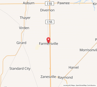 Map of Farmersville, Illinois
