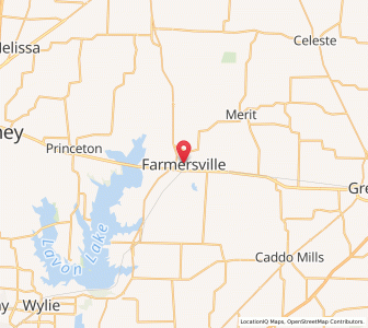 Map of Farmersville, Texas