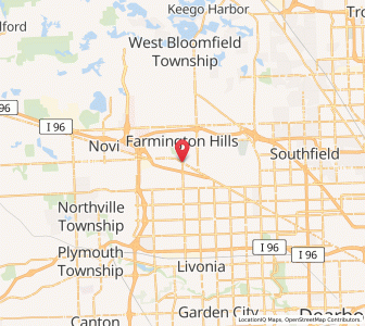 Map of Farmington, Michigan