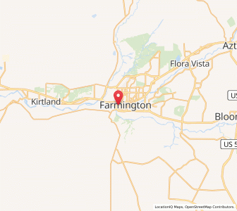 Map of Farmington, New Mexico