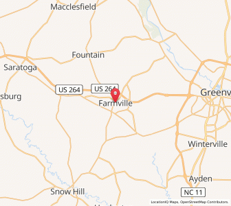 Map of Farmville, North Carolina