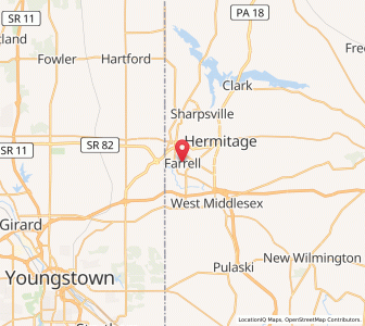 Map of Farrell, Pennsylvania