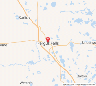 Map of Fergus Falls, Minnesota