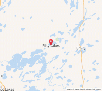 Map of Fifty Lakes, Minnesota