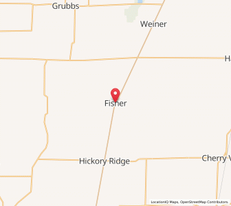 Map of Fisher, Arkansas