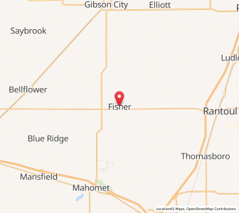 Map of Fisher, Illinois