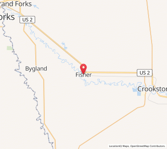 Map of Fisher, Minnesota