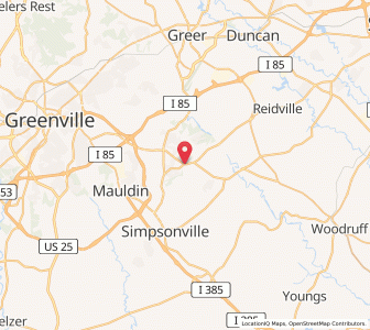 Map of Five Forks, South Carolina