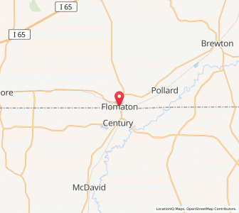 Map of Flomaton, Alabama