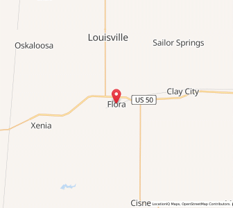 Map of Flora, Illinois