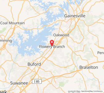 Map of Flowery Branch, Georgia