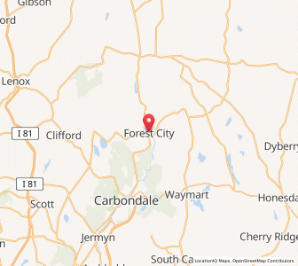 Map of Forest City, Pennsylvania