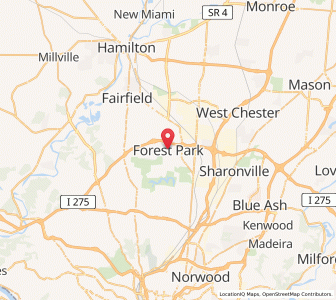 Map of Forest Park, Ohio