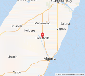 Map of Forestville, Wisconsin