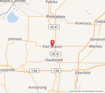 Map of Fort Branch, Indiana