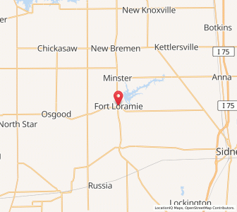 Map of Fort Loramie, Ohio