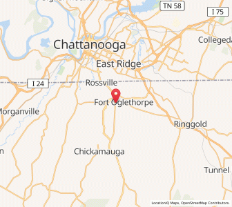 Map of Fort Oglethorpe, Georgia